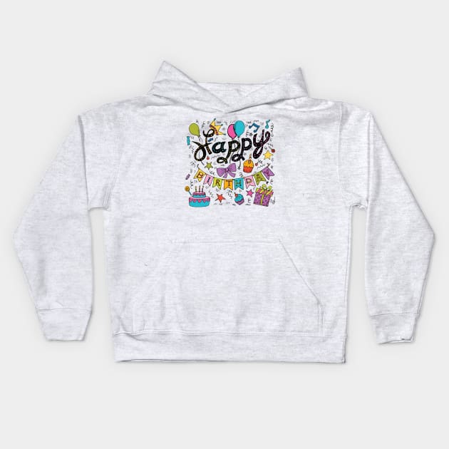 Happy Birthday Kids Hoodie by SWON Design